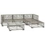 5 Piece Garden Lounge Set with Cushions Poly Rattan Grey Image 3
