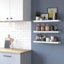 FREE EXPRESS SHIPPING Set of 3 Wall Floating Shelves,Wall Mounted Storage Shelves,Wood Wall Shelves for Living Room, Bedroom, Bathroom,White Image 3