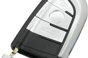 Replacement Key Shell + Uncut Blank  Insert Key Compatible with BMW X1 X5 X6 3 Button Smart Keyless Entry Remote Key Case