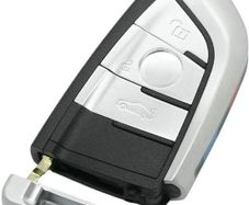 Replacement Key Shell + Uncut Blank  Insert Key Compatible with BMW X1 X5 X6 3 Button Smart Keyless Entry Remote Key Case