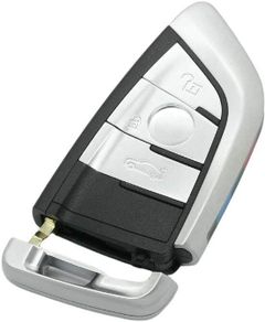 Replacement Key Shell + Uncut Blank  Insert Key Compatible with BMW X1 X5 X6 3 Button Smart Keyless Entry Remote Key Case