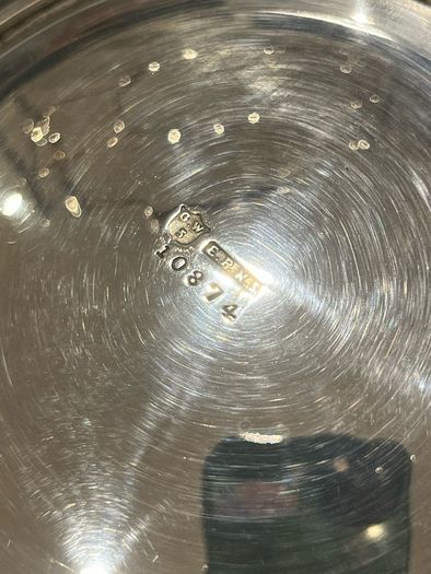 G.W.S George Wish EPNS silverplate 2 Tier Cake Stand Rare Cane Handle