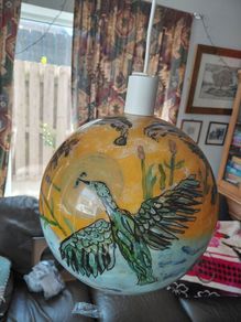 handpainted glass lampshade
