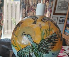 handpainted glass lampshade