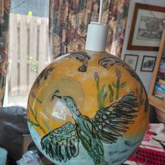 handpainted glass lampshade
