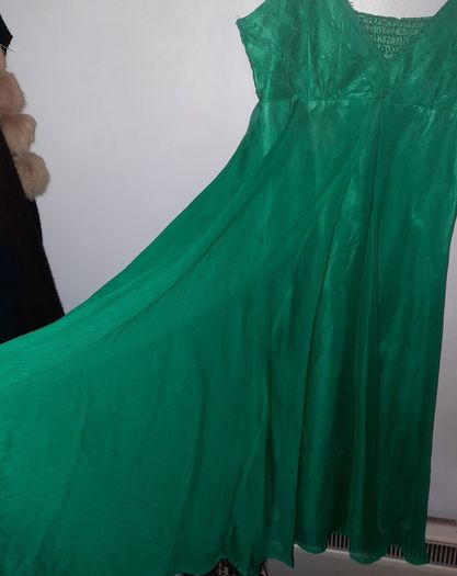 Green 100% silk baby-doll dress size 10