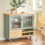 Kitchen island country style portable wheels Image 6