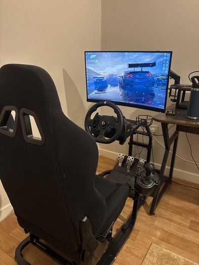 (Logitech G923 Set Not Included) Racing Simulator Cockpit with Seat