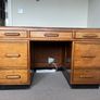 Mid-Century Hardwood Executive Desk Image 2