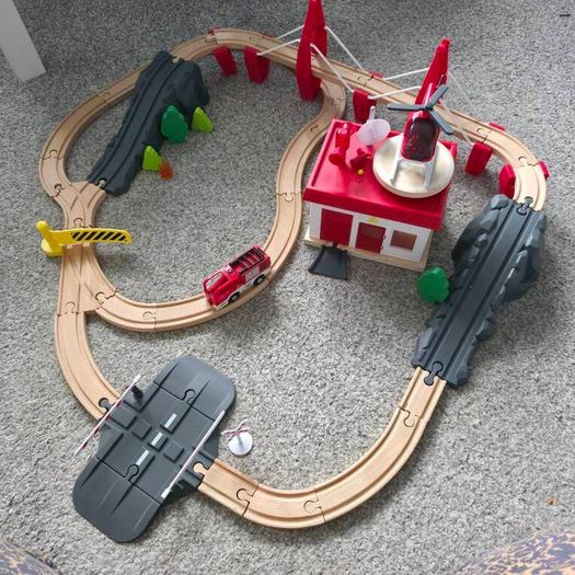 Wooden Fire Brigade Train Set