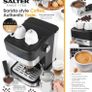 Caffe Espresso Pro Maker, 15-Bar Pressure Pump, Barista-Style Coffee/Latte/Cappuccino Machine, Makes 2 Cups at Once, Includes Milk Frothing Wand, Stainless Steel Filter, Black Image 5