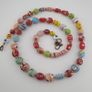 Antique Mix Venetian Style MultiColor Eyes Glass Beads Necklace Image 3