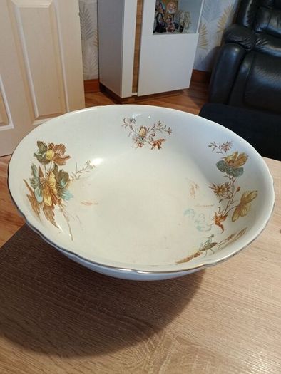 Antique English Bishop and Stonier Porcelain Pitcher and Bowl Set