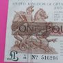English 1919 One Pound Banknote Very Fine Condition Image 2