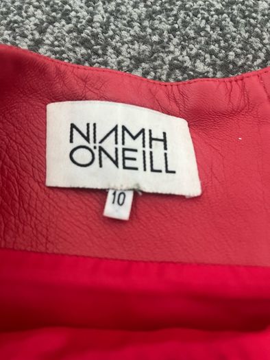 Niamh O'Neill designer red leather skirt