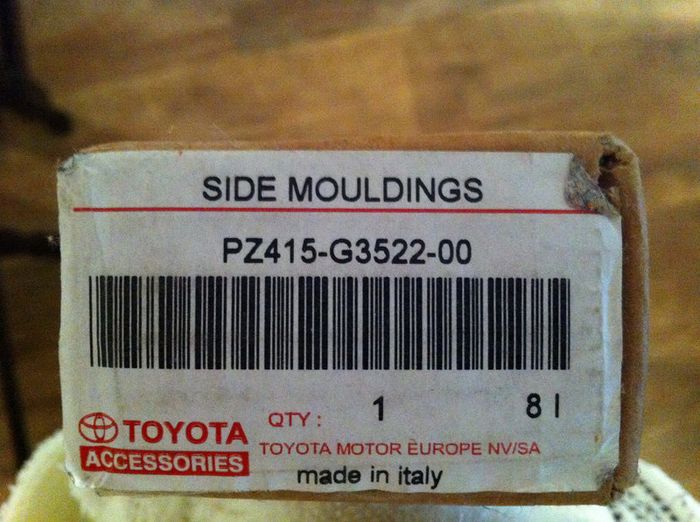Genuine Toyota bumper and side mouldings