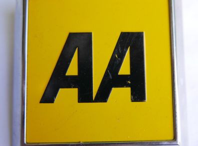 Aa Vintage Metal Car Badge.. 1970's/1980's.. 2.8" Square Club Emblem