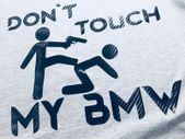 Carbon fiber texture printed BMW logo t-shirt dont touch my bmw t-shirt Carbon fiber