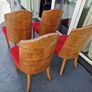 1930s set of Original red velvet walnut Art Deco chairs Image 5