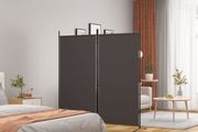 2-Panel Room Divider Brown 175x180 cm Fabric