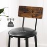 NEW SALE Bar Stools, Set of 2 PU Upholstered Breakfast Stools, 75.4 cm Tall Seat, Footrest, Simple Assembly, Industrial, for Dining Room Kitchen Counter Bar, Rustic Brown and Black Image 2