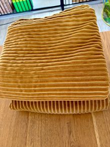 french mustard yellow La Redoute corduroy large curtain set