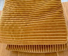 french mustard yellow La Redoute corduroy large curtain set