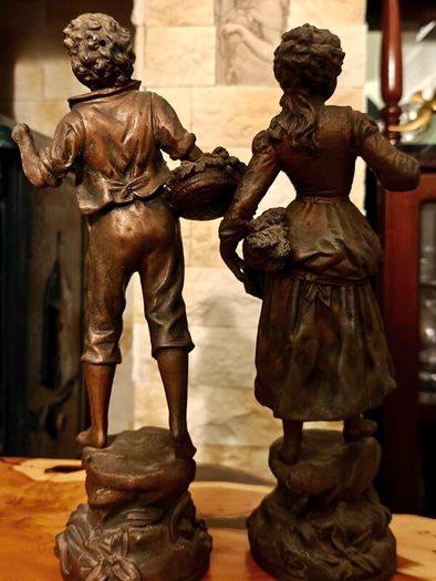 Pair of spelter figurines