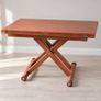 Solid Wood Convertible Coffee & Dining Table Height Adjustable Image 3