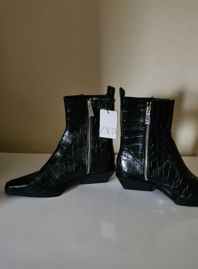 Zara Croc Boots Size Uk 8 (nwt)