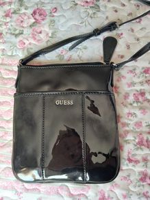 Guess black patent Handbag as new