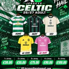 Celtic Football Shirts 26/27 Adult, Kids & Retro