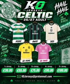Celtic Football Shirts 26/27 Adult, Kids & Retro