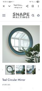 Teal Circular Mirror