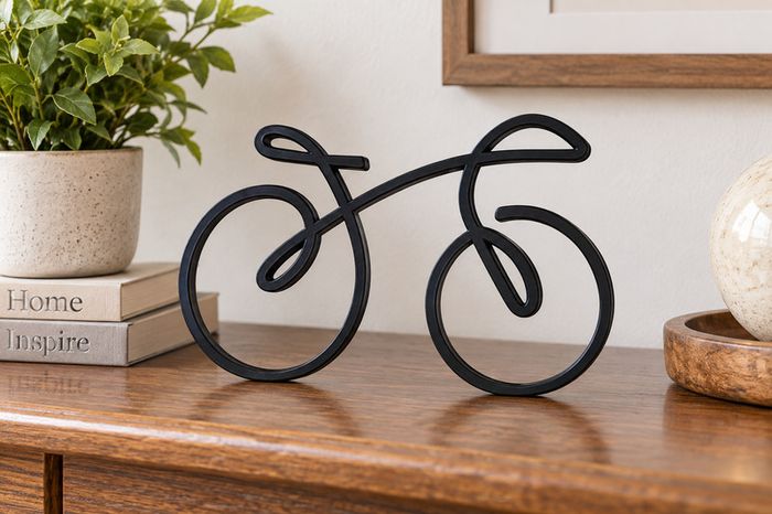 Modern Bicycle Sculpture Unique 3D Printed Home Decor