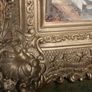 Antique Small oil on canvas painting and gold Louis Style French Deluxe Antique Frame (13,5" x 15,5") Image 5