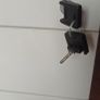 White office cabinet with lock and castors Image 3