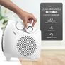 FREE EXPRESS SHIPPING  Electric Fan Heater with 2000W Power, 2 Heat Settings, Fan Setting, Safety Features & Sleek Horizontal & Vertical Design, Heat Protection & Thermostat, Lightweight & Portable for Home & Office Image 5