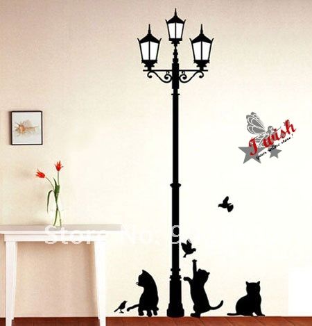 Cat&Lamp Wall Stickers Nice Art Decals Home Decoration