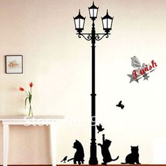 Cat&Lamp Wall Stickers Nice Art Decals Home Decoration