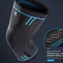 Compression Knee Support Sleeves Pair (2pcs) | Elastic & Breathable | Black-Blue | Size L | New Image 2