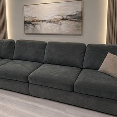 grey fabric sofa