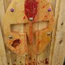 Rustic Spartan Wood Art Helmet Image 6