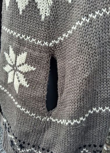 Atmosphere - Nordic Fair Isle Chunky Knit Cape Cardigan