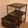 Pomax Home Collection Industrial Style Metal Designer Side Bedside Table Locker Drawer Image 3