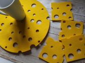 Multi Placemats and Coaster Funny Cheese Shape and Colour