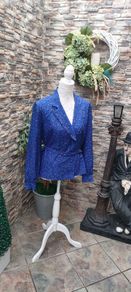 Vintage 80s 90s Electric blue party blouse ruffle detail