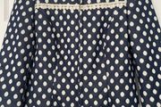 Arggido Blue and Cream Zip Front Dot Jacket - Size 40 (M)