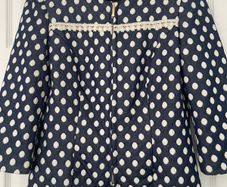 Arggido Blue and Cream Zip Front Dot Jacket - Size 40 (M)