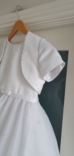 LITTLE FOLK communion dress, bolero, veil, bag, shoes, socks, gloves Sz 8 years - Rrp 450 in total